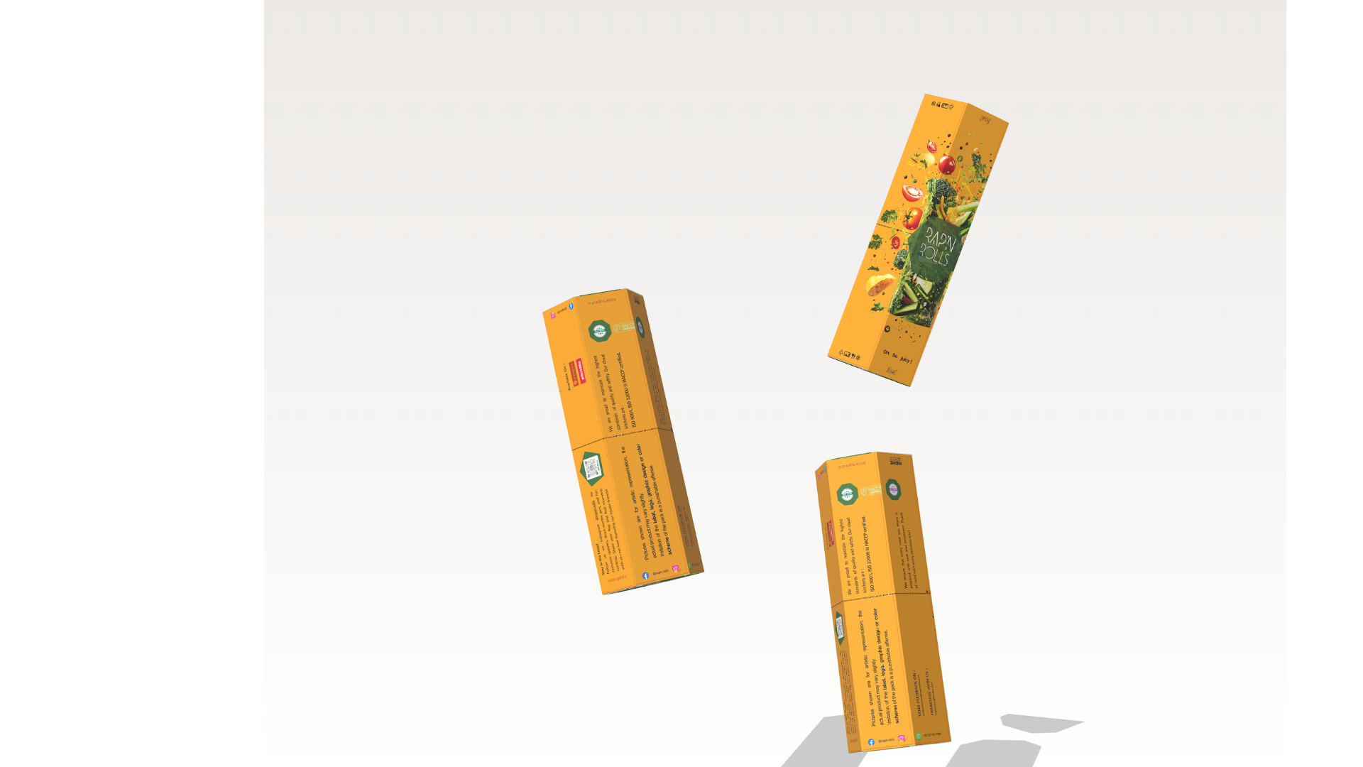 F&B food packaging design with 3D mockup