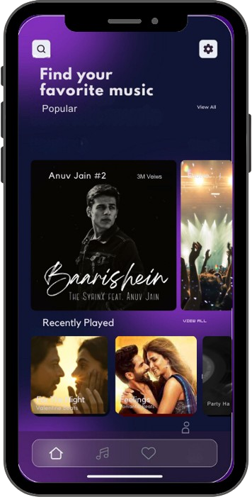 Music app UI design and development